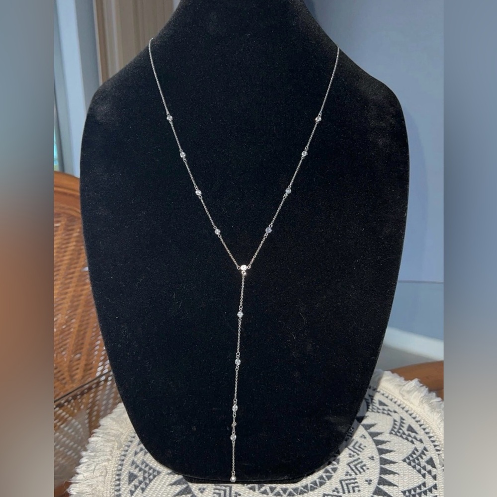 Vintage Silver plated necklace with Crystal stones  like new never worn